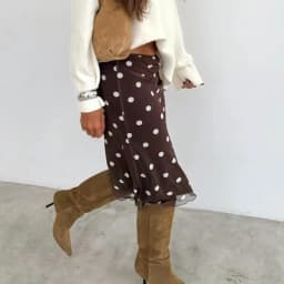 Womens Casual Midi Skirt Elegant Polka Dot Print Bodycon Pencil Skirt for Party Workout Daily Wear Summer Y2K Streetwear