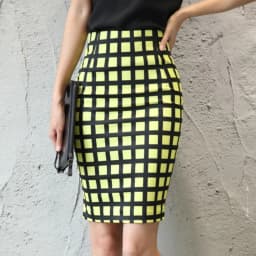 Summer Fashion Plus Size Women's Skirt Plaid Skirt New High Waist Pencil Skirt