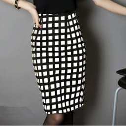 Summer Fashion Plus Size Women's Skirt Plaid Skirt New High Waist Pencil Skirt