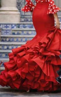 Spanish Flamenco Polka Dot Skirt Women High Waist Ruffle Tiered Mermaid Maxi Skirt Adult Latin Dance Performance Costume Skirts