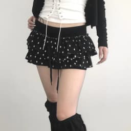 Genayooa Y2k Japanese Skirt Women Dot Mini A-line Pleated Skirts Streetwear Korean Style Irregular Skirts E-girls Short Skirt