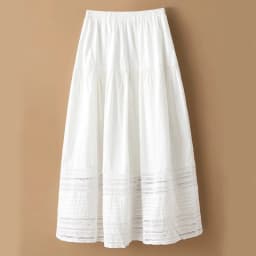 Cotton High Waist Lace French Skirt Women's 2024 Spring and Summer New Korean Style Design Sense Loose Elegant Casual Long Skirt