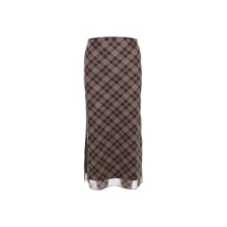 Sylcue French Style Rhomboid Classic Retro All-match Casual Fashionable Cool Self-confidence Street Women Autumn Straight Skirt