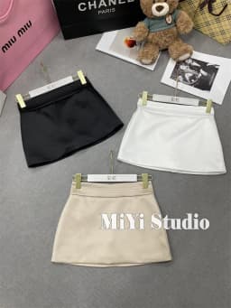 High Waist Short Skirt Satin Fabric A-Line Skirt Slimming Design Prevent Exposure Casual Style for Ladies