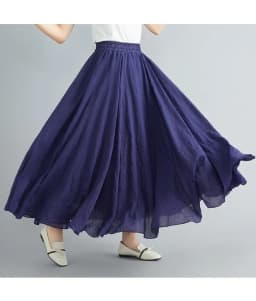 Fashion Cotton Linen Clothes Women Skirts Maxi Y2k Elegant Beach Saia Ropa Mujer Casual Vestido Boho Long Skirt Faldas Harajuku