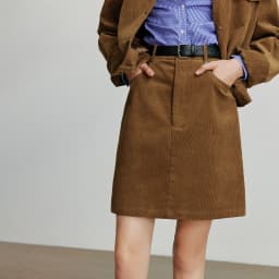 TOYOUTH Women's Midi Skirt 2026 Autumn New Retro Corduroy Elastic Waist Pure Cotton A Line Mini Skirt