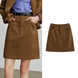 TOYOUTH Women's Midi Skirt 2026 Autumn New Retro Corduroy Elastic Waist Pure Cotton A Line Mini Skirt
