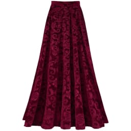 Women Elegant Skirts Retro Vintage Flower Print Elastic Waistband High Waist Skirt for Wedding Party Ball Banquet Mid Skirt