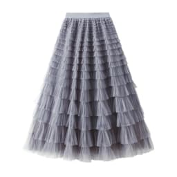New Arrival 2025 Tulle Cake Long Skirt Women Spring Summer Ruffle Pleated A-Line Chic Skirt Ladies Sweet Black White Tutu Skirts