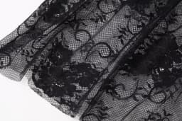 Black Lace Mesh Skirt Women's High Waist Midi Skirt Tulle Long Skirt Women's Translucent Party Women's Sexy Skirt 2024