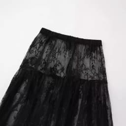 Black Lace Mesh Skirt Women's High Waist Midi Skirt Tulle Long Skirt Women's Translucent Party Women's Sexy Skirt 2024