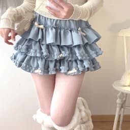 Women Short Skirt Female Elastic Waist Tutu Skirts Ruffled A-line Mini Pleated Cake Skirt