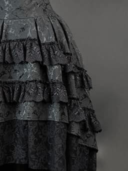 Women Harajuku Black Printing Skirts Lace Patchwork Vintage Gothic Streetwear Lace Patchwork Jupe Y2k Aesthetic Grunge Faldas