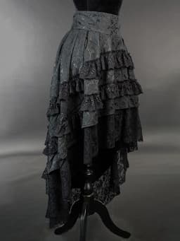 Women Harajuku Black Printing Skirts Lace Patchwork Vintage Gothic Streetwear Lace Patchwork Jupe Y2k Aesthetic Grunge Faldas