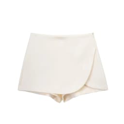 HXAO Women's Skort High Waist Brown Skirt Pants Stylish Summer Pink Black Mini Skirt Shorts Asymmetric Casual Off White Skort