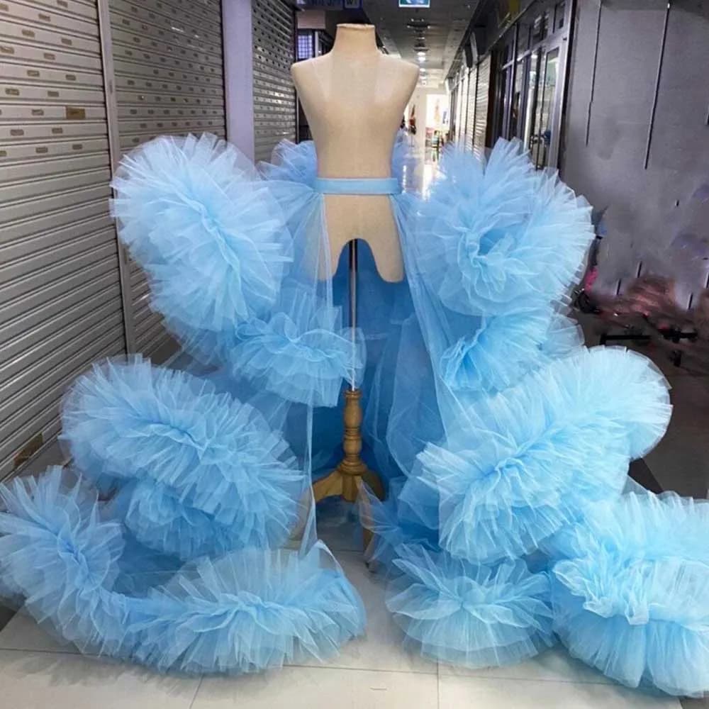 Powerful Ruffle Tulle Ball Skirt Detachable Overskirt Ball Gown Exaggerated Lush Tutu Skirts Pageant Dancer Skirt Showgirl Skirt