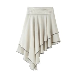 Fashion Asymmetric Layered Decoration Skirt High Waist A-Line Standard Fit Polyester Fiber No Spring Collection