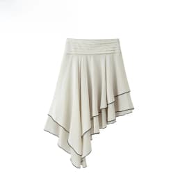 Fashion Asymmetric Layered Decoration Skirt High Waist A-Line Standard Fit Polyester Fiber No Spring Collection
