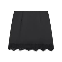 Women Mini Lace Skirt Sexy A-line Pleated High Waist Skirt for Women Spring Summer New Lace Short Skirt
