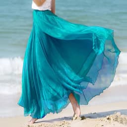 Women Skirts New 2026 Summer Elastic waist Elegant Seaside Holiday Skirt Bohemian Long Skirt Big Skirt Chiffon Beach Skirt Femme