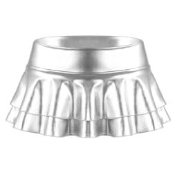 DPOIS Women Shiny Metallic Pleated Mini Skirt Adult Low Rise Elastic Skirts Ruffled Dance Costume Rave Carnival Festival Clothes