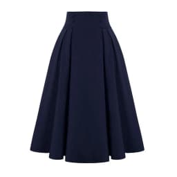 Fashion Women Skirt Elastic High Waist A-Line Midi Skirt Contrast Color Plaid Print Large Hem Mid-Calf Length Skirt