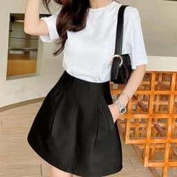 High Waist A-Line Skirt Half-length Elegant Style Commute Polyester Blend Hand Ironed Pleats Spring Collection Women's Fashion