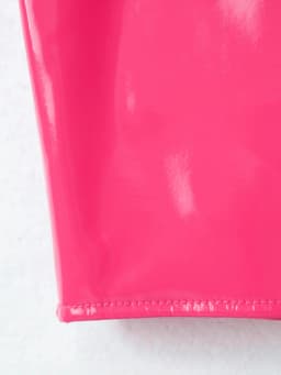 Women Pencil Skirt Wet Look Latex Skirt Patent Leather Elastic Waistband Miniskirt Solid Color Sexy Shiny Skirts Glossy Clubwear