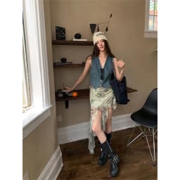 MEXZT Y2K 2000S Asymmetric Mini Skirt Women Harajuku Floral Print Hip Wrap Skirts Summer Korean Aesthetic Slim A Line Skirt New
