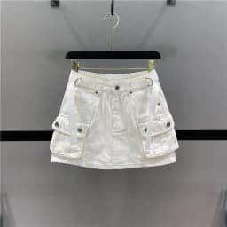 Neploe Vintage Army Green Denim Skirt for Women 2026 Summer New Bodycon A-line Skirts Y2k High Waist Pocket Faldas Mujer