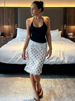 Sexy Polka Dot Sequin Midi Skirt Women Ruched Lace Patchwork Elastic Waist Bodycon Pencil Skirts Lady Party Dating Glitter Wear