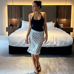 Sexy Polka Dot Sequin Midi Skirt Women Ruched Lace Patchwork Elastic Waist Bodycon Pencil Skirts Lady Party Dating Glitter Wear