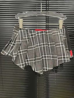 DEAT Women's Denim Skirt High Waist Pu Leather Patchwork Plaid Irregular Wrap Hip Mini Skirts 2026 Summer New Fashion 29L7565