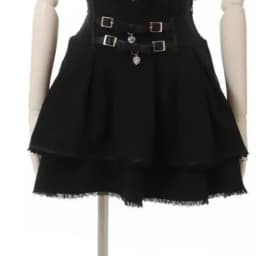 Sweet Kawaii Gothic Lolita Skirt Women Lace Ruffle High Waist Tiered Skirt with Bow Pearl Chain Decor Cute A-line Mini Skirt