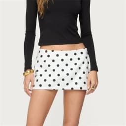 Women Y2K Polka Dot Mini Skirt Sexy Low Rise Bodycon Short Skort 90s Vintage Slim Fit Pencil Skirt Party Clubwear