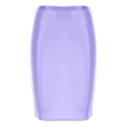 Womens Ladies Pencil Skirt Glossy Rave Party Clubwear Fashion Stretchy Casual Solid Color High Waist Bodycon Mini Skirts