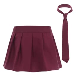 Womens Adult Japanese Schoolgirls Uniform Mini Skirts Cosplay Costume Y2K Clothes Outfit Kawaii Plaid Pleated Skirt with Necktie