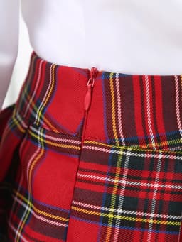 Womens Adult Japanese Schoolgirls Uniform Mini Skirts Cosplay Costume Y2K Clothes Outfit Kawaii Plaid Pleated Skirt with Necktie