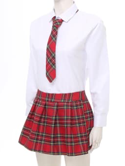 Womens Adult Japanese Schoolgirls Uniform Mini Skirts Cosplay Costume Y2K Clothes Outfit Kawaii Plaid Pleated Skirt with Necktie