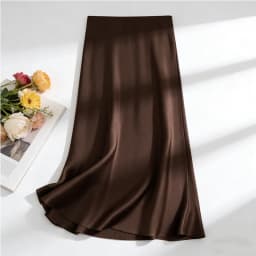2026 Women's Early Spring New Heavy 100% Natural Mulberry Silk Satin Solid Slant Cutting Slimming Bag Hip Fishtail Skirt