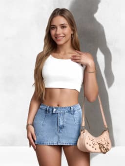 New 2026 Summer Women's Distressed Vintage Denim Short Skirt Fashionable Sexy Versatile Bodycon Short Skirt