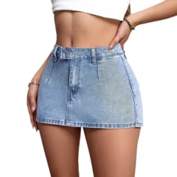 New 2026 Summer Women's Distressed Vintage Denim Short Skirt Fashionable Sexy Versatile Bodycon Short Skirt