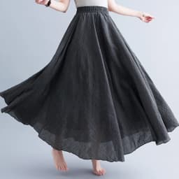 Boho Cotton Linen Beach Long Skirt Women Vintage Casual Solid A-line High Waist Dance Floor-Length Maxi Skirt Spring Summer New