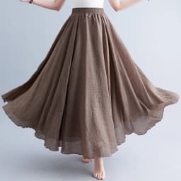 Boho Cotton Linen Beach Long Skirt Women Vintage Casual Solid A-line High Waist Dance Floor-Length Maxi Skirt Spring Summer New