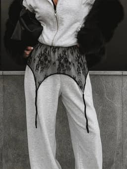 High Waist Lace Trim Butt Flap Women Sexy Skirt Extender Sheer Hollow Out Floral Layering Bottom With Waistband Ladies Partywear