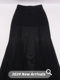 Sylcue 2024 Spring New Black Mysterious Sexy Hot All-match Trendy Personalized Women's Perspective Thin Skirt