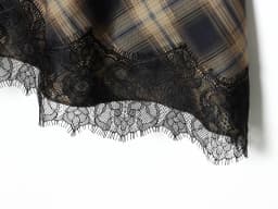 KONDALA Elegant Plaid Lace Hem Skirt Women Trendy High Street Midi Skirt New 2026 Spring Summer Fashion Holiday Chic Lady Skirt