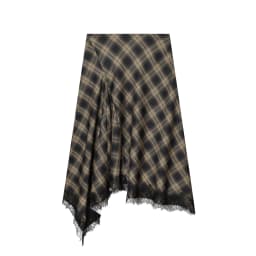 KONDALA Elegant Plaid Lace Hem Skirt Women Trendy High Street Midi Skirt New 2026 Spring Summer Fashion Holiday Chic Lady Skirt