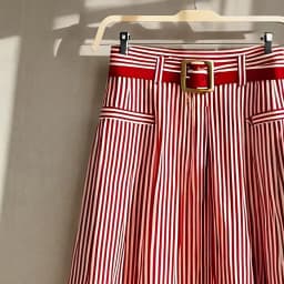 Chiffon A-line Striped Umbrella Skirt Women's High Waisted Temperament Pleated Skirt Vintage Faldas Largas Summer
