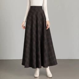 New Women Thick Woolen Skirt Autumn Winter Fashion Elastic High Waist A-Line Long Plaid Skirt Elegant Easy Match Wool Skirt